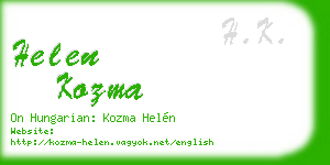 helen kozma business card