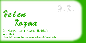 helen kozma business card